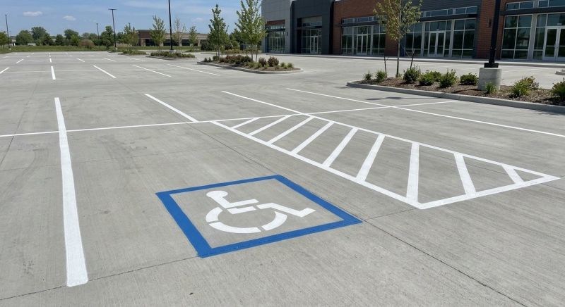 Concrete Parking Lot Striping in Lawrenceville, GA